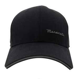 Maserati Script Logo Black Patch Cap Baseball Hat